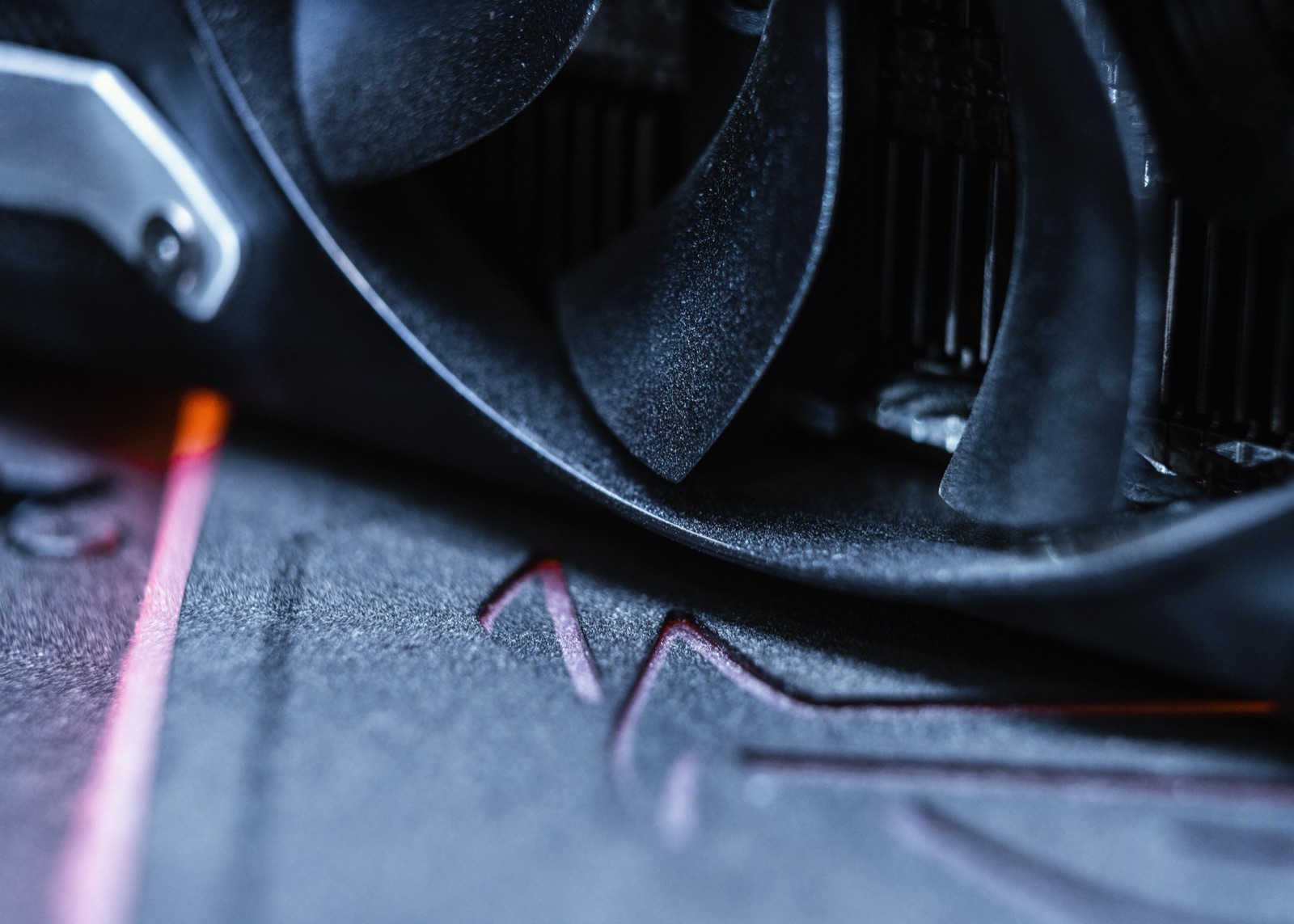 Technology components on dark background