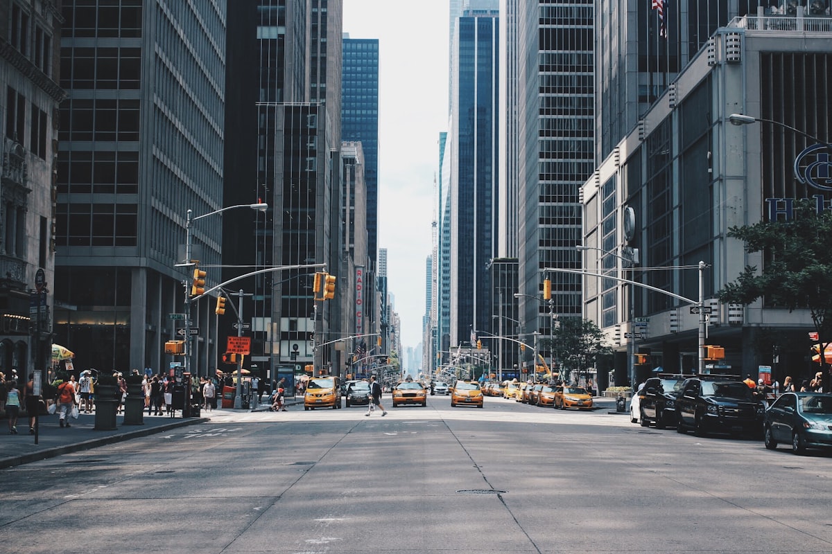 City avenue and public streetscape