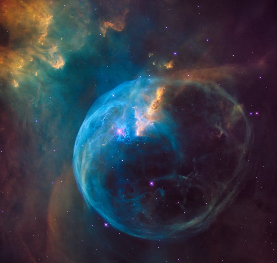 Colorful nebula in deep space
