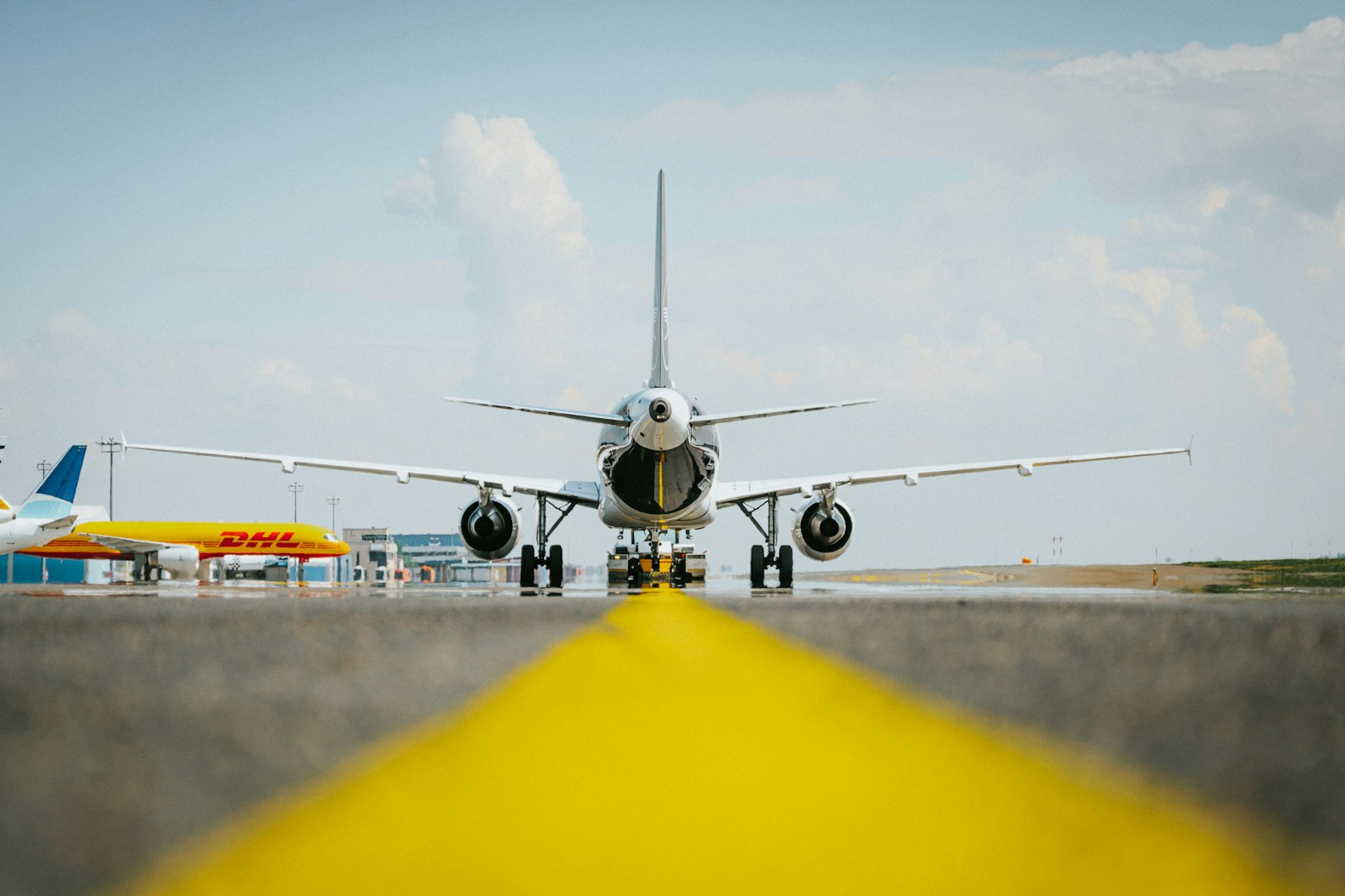 Cargo aircraft seen head-on