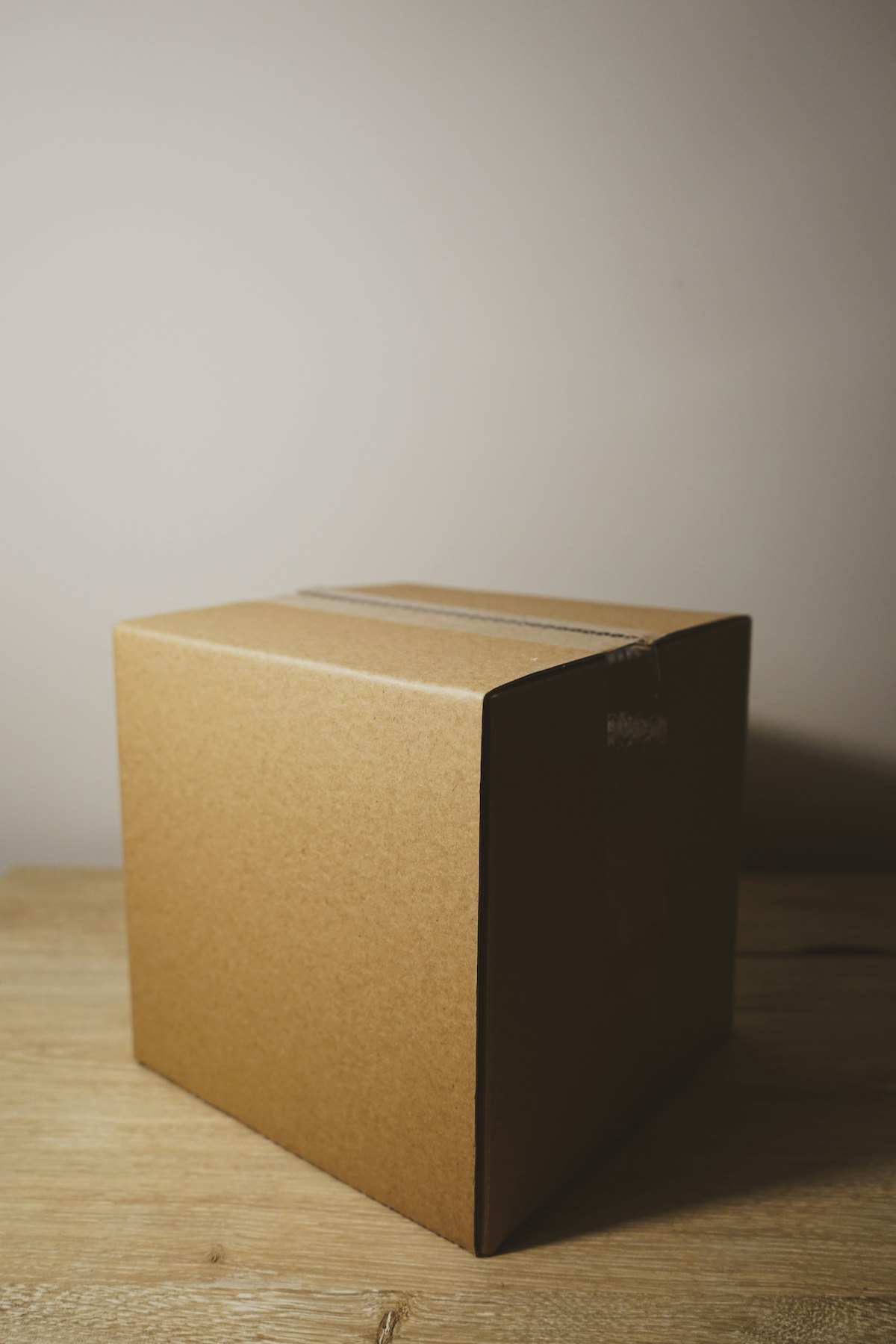 A packed cardboard box ready for transport