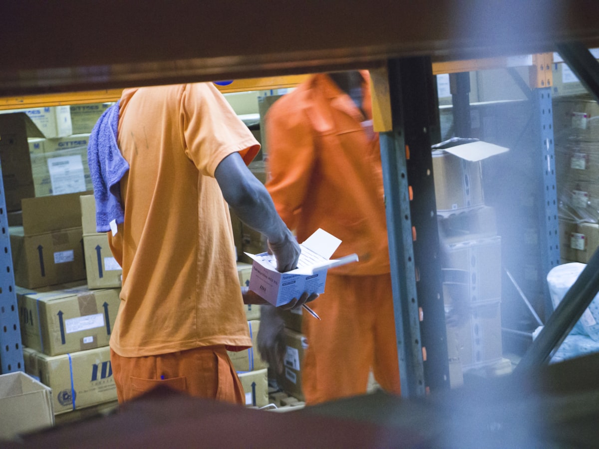 Warehouse team checking a delivery list
