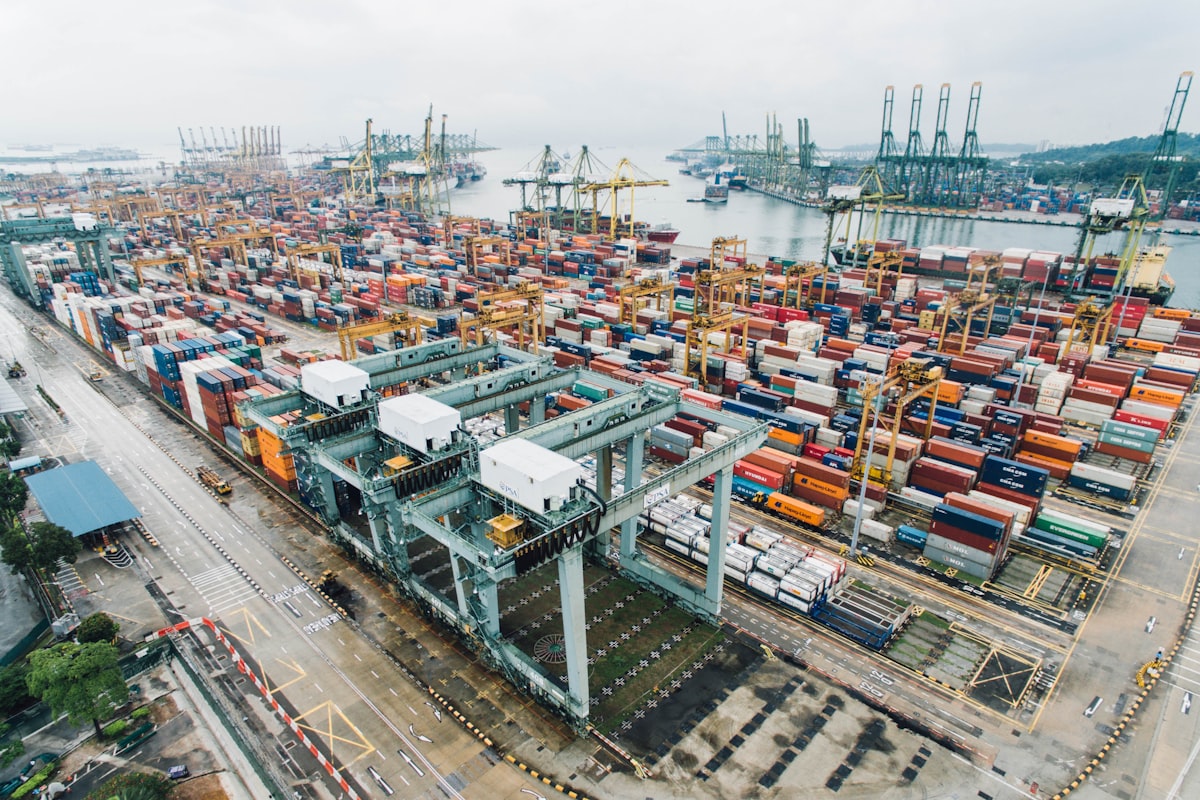 Container terminal seen from above