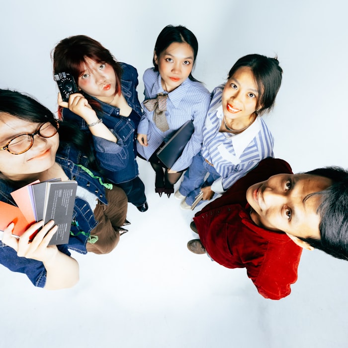 Children standing in a team circle